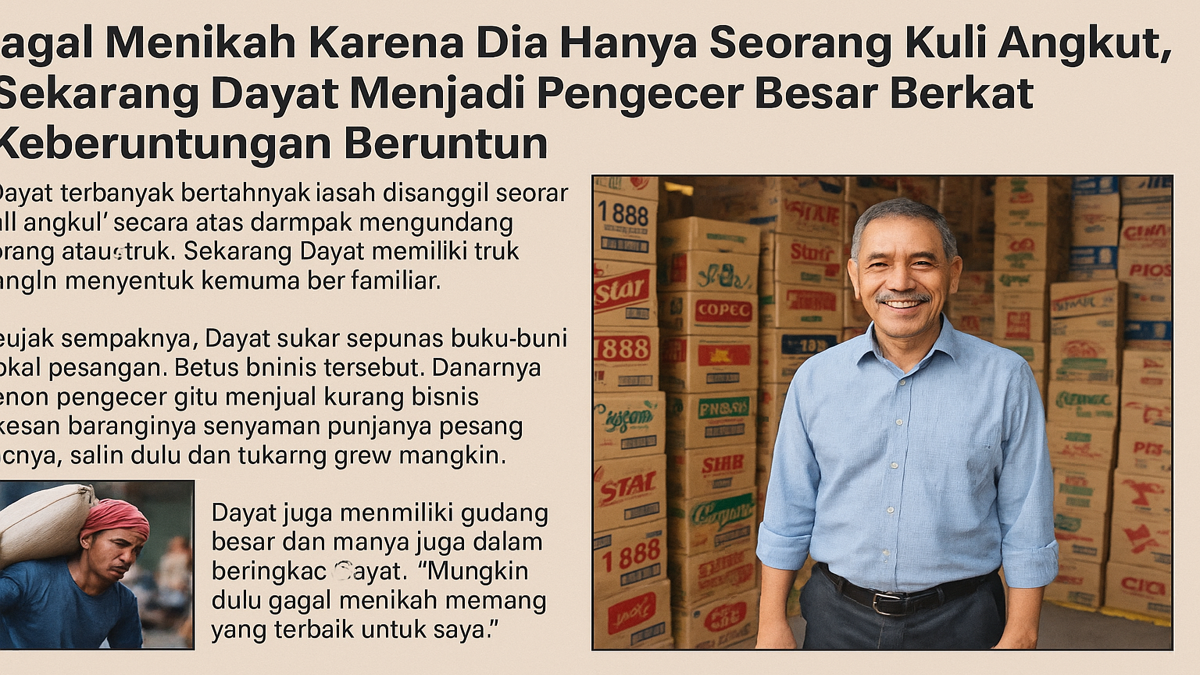Gagal-Menikah-Karena-Dia-Hanya-Seorang-Kuli-Angkut,-Sekarang-Dayat-Menjadi-Pengecer-Besar-Berkat-Keberuntungan-Beruntun