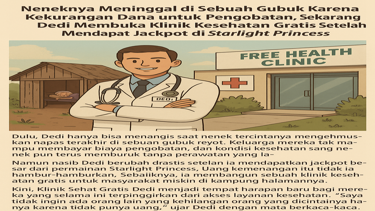 Neneknya-Meninggal-di-Sebuah-Gubuk-Karena-Kekurangan-Dana-untuk-Pengobatan,-Sekarang-Dedi-Membuka-Klinik-Kesehatan-Gratis-Setelah-Mendapat-Jackpot-di-Starlight-Princess